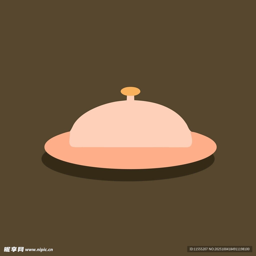 圆形餐盖置于托盘上