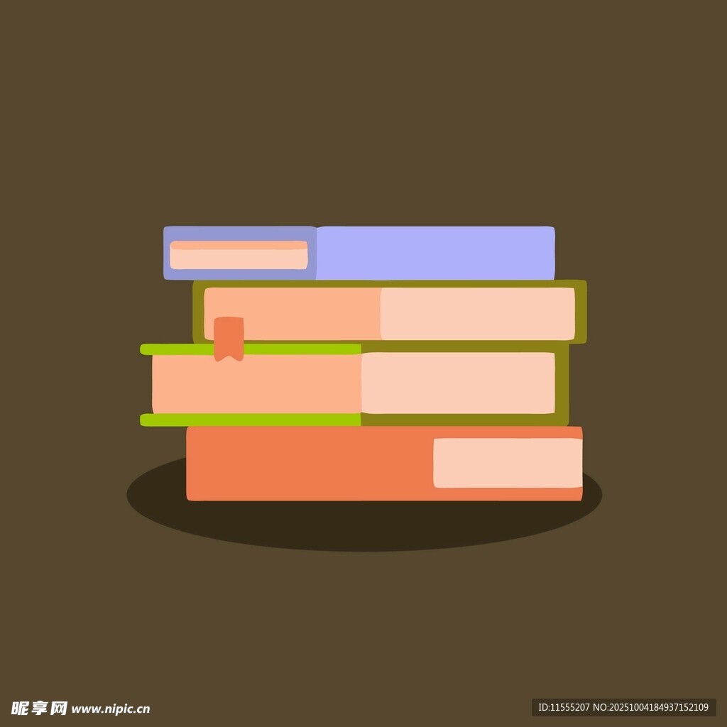 堆叠的多彩书籍