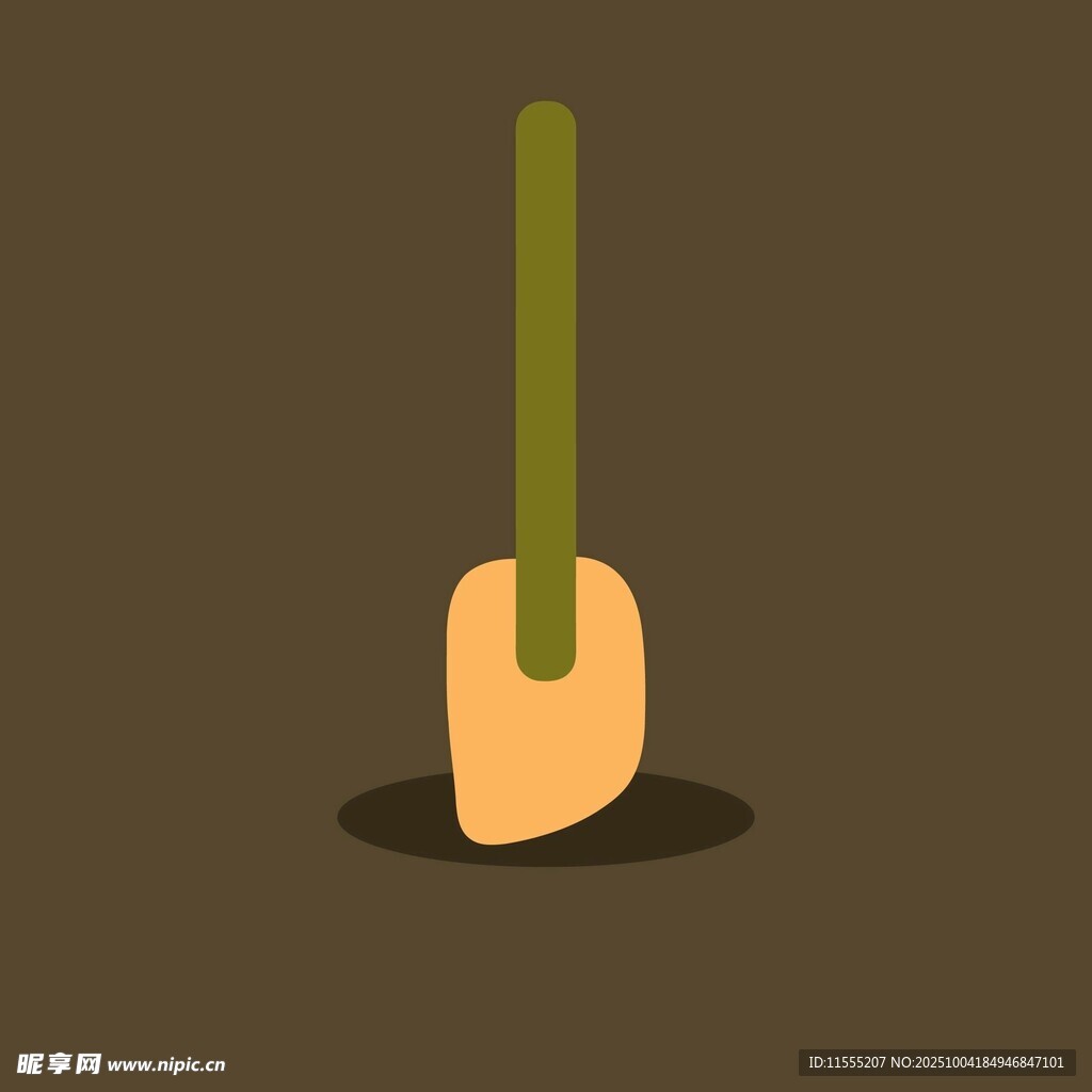 卡通风格的园艺铲子形象