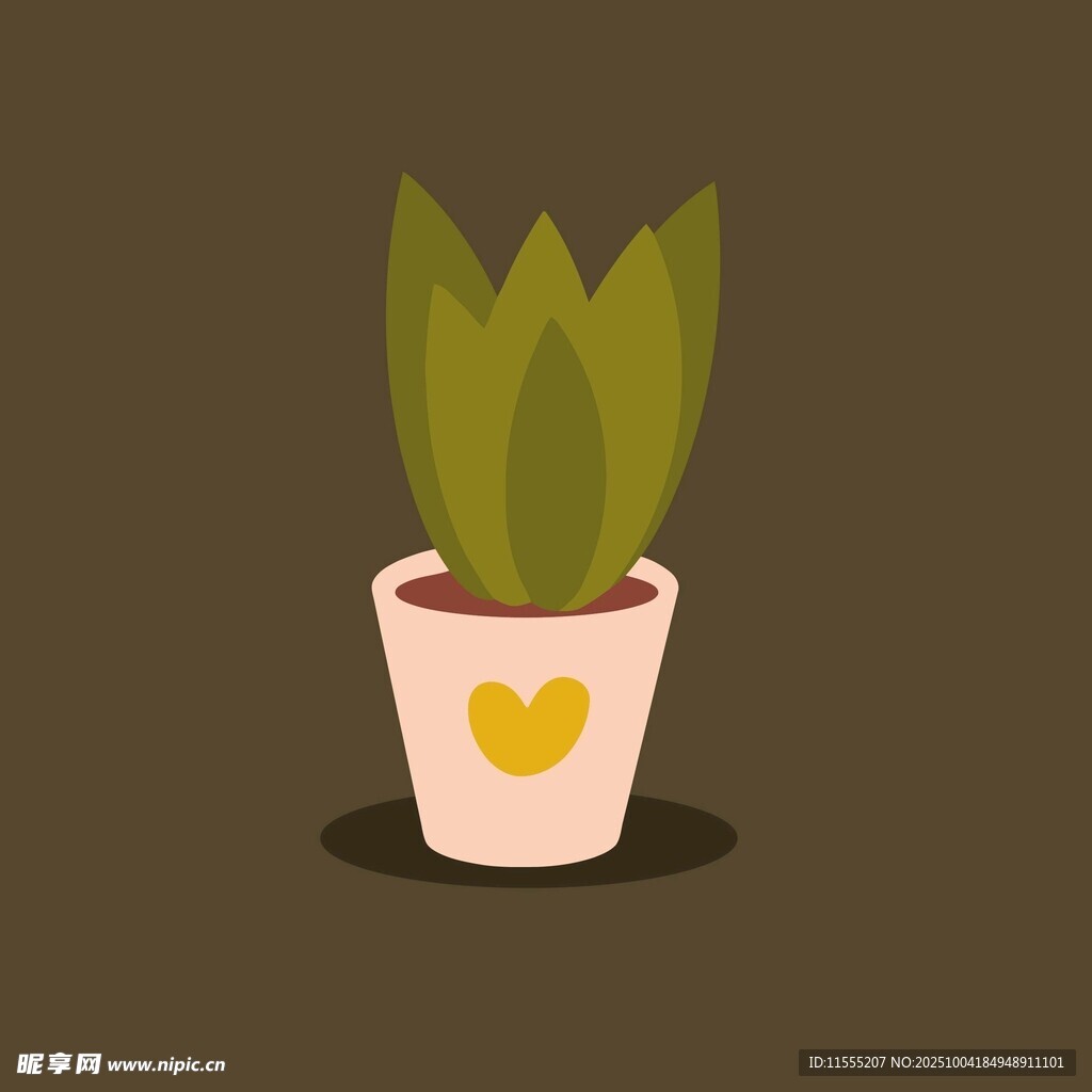 爱心花盆中的绿植