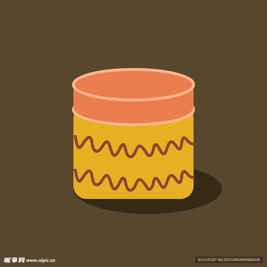 彩色花纹装饰的圆筒容器