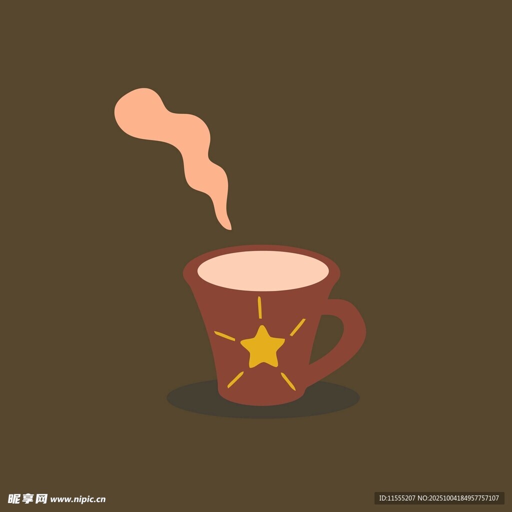 热气腾腾的星形图案咖啡杯