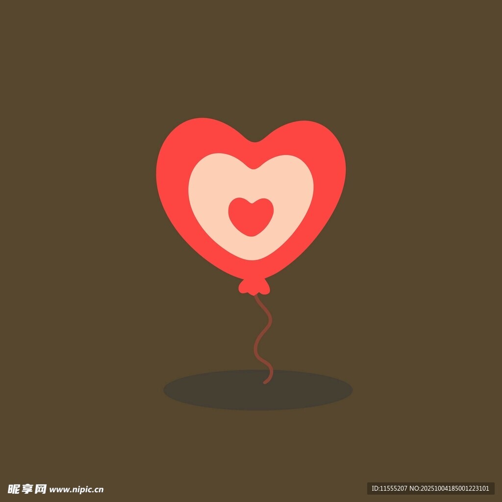 爱心气球插画