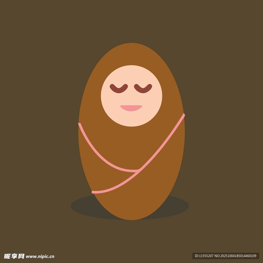 熟睡的裹布婴儿