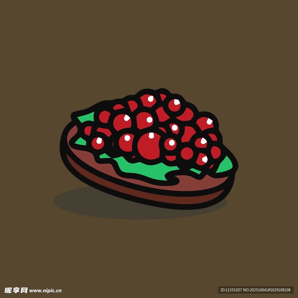 卡通风格的浆果甜点