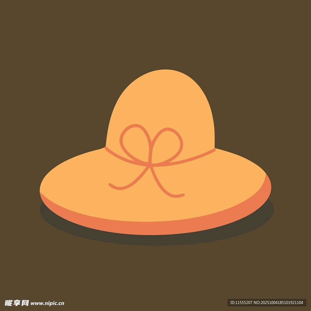 橙色蝴蝶结遮阳帽