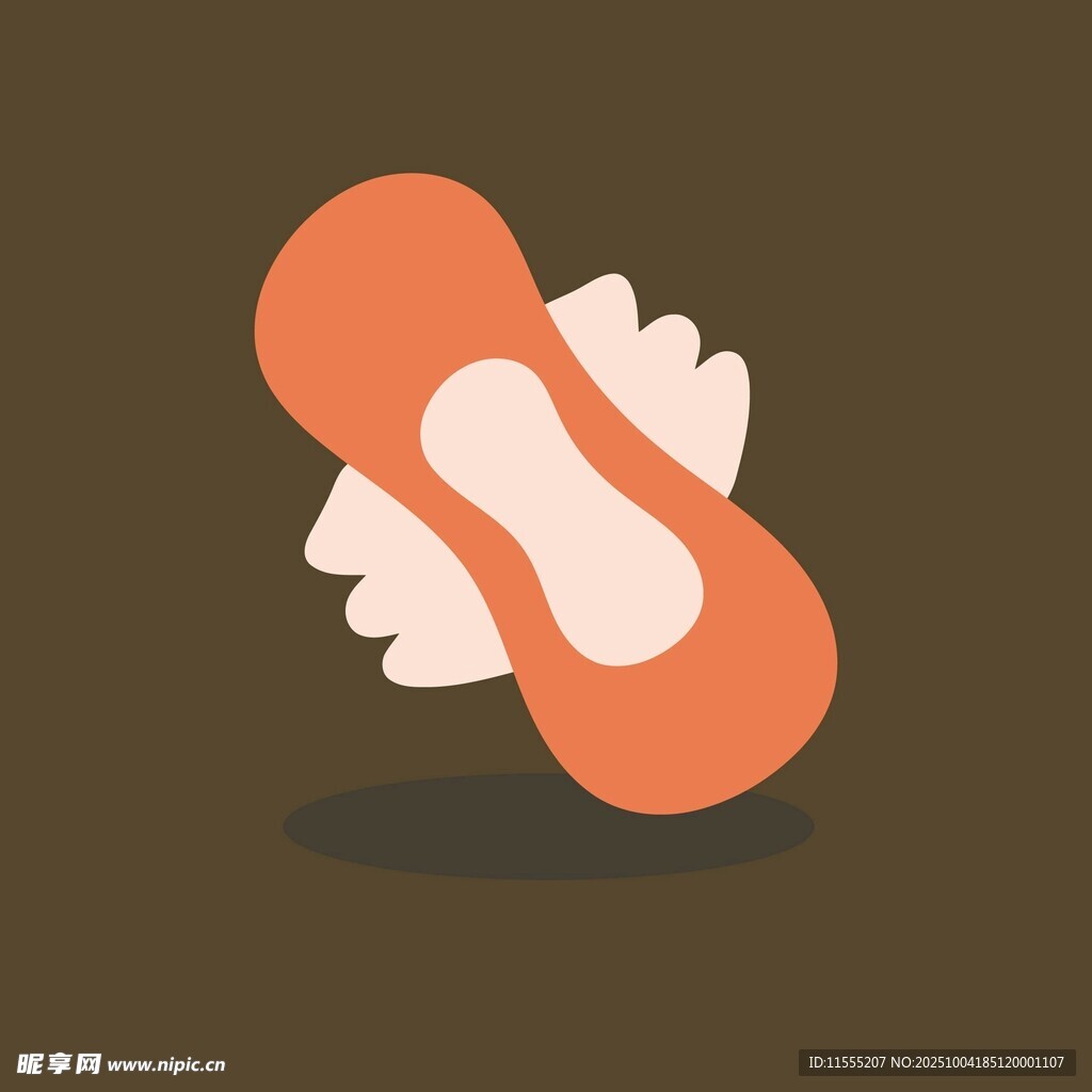 卡通风格女性卫生巾图标