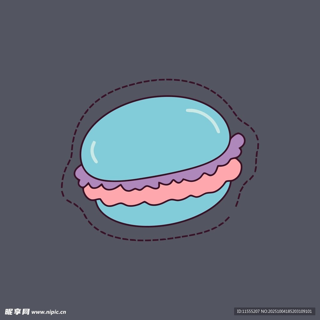 可爱马卡龙插画