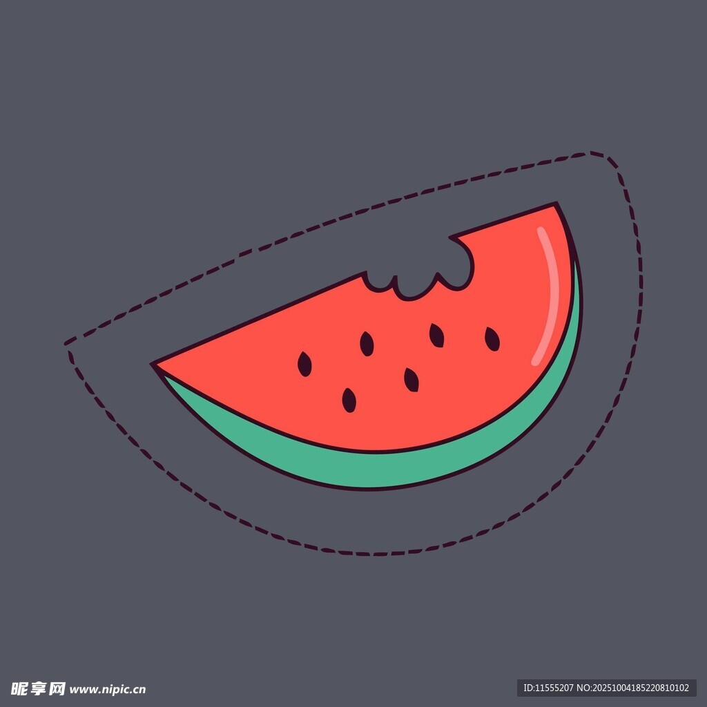 卡通西瓜切片图案