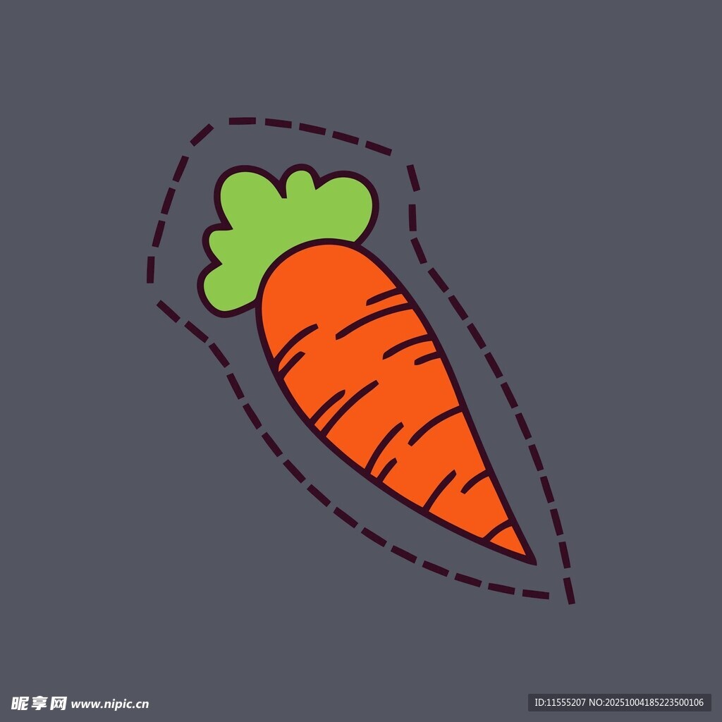 手绘卡通胡萝卜图案