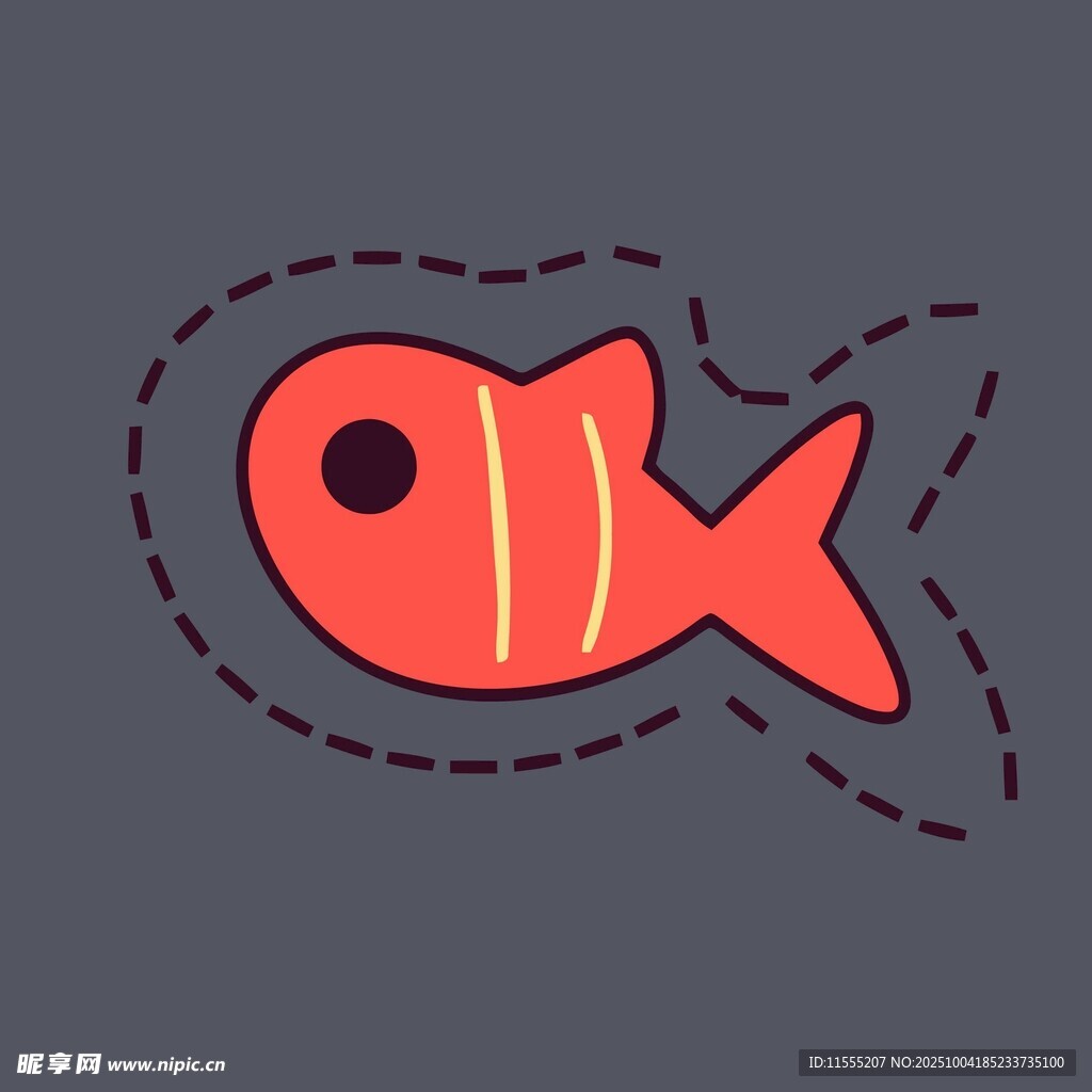 卡通红色小鱼图案