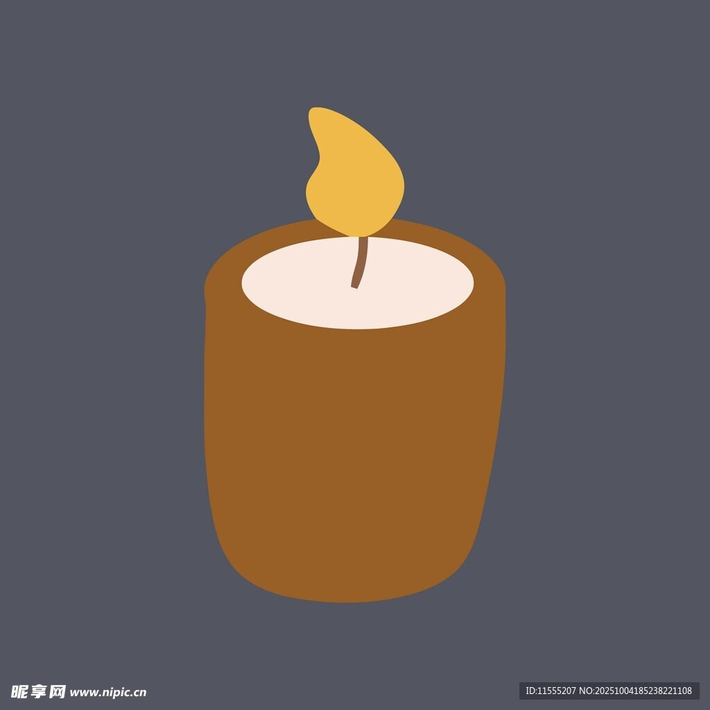 燃烧的棕色蜡烛