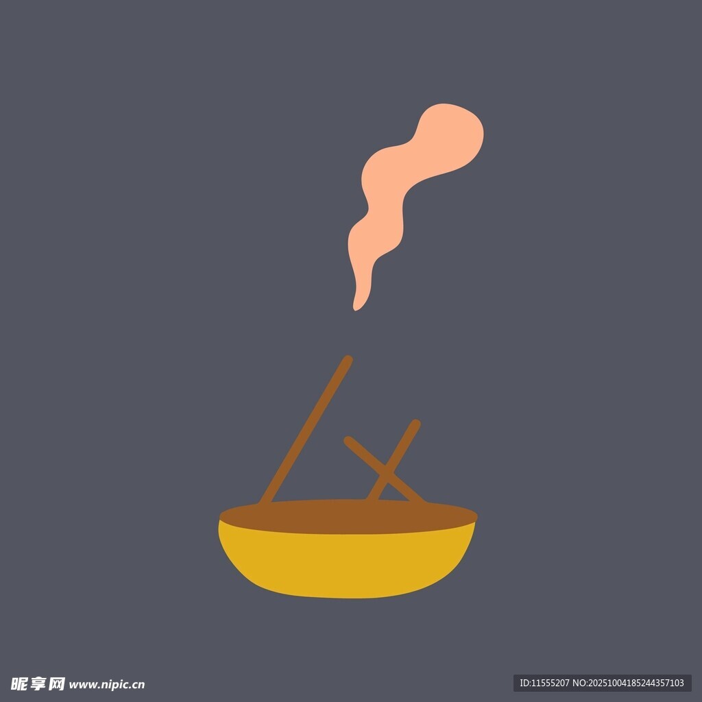 热气腾腾的碗与筷子