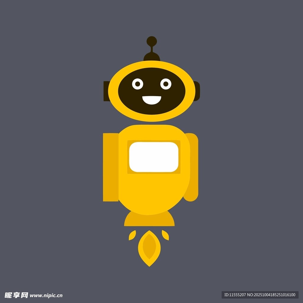 黄色笑脸火箭机器人
