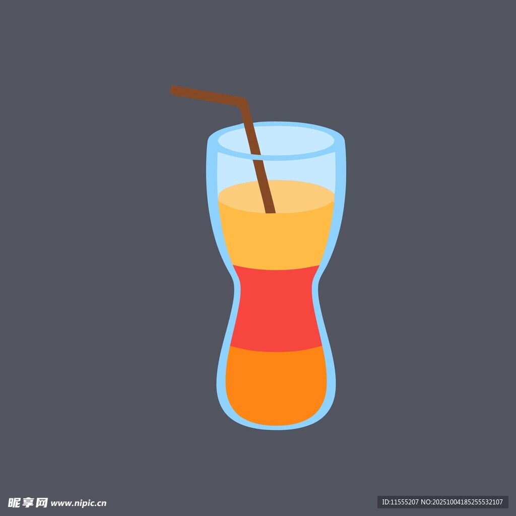 分层果汁饮品插画