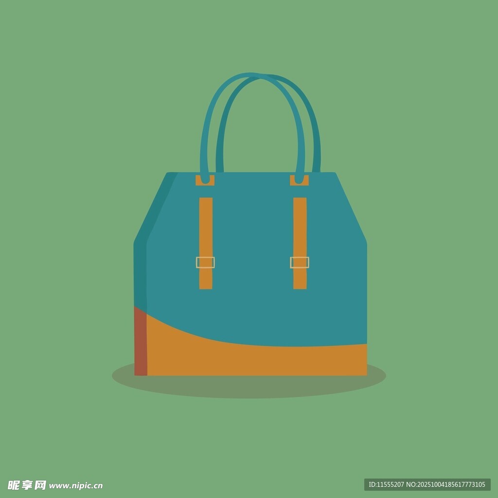 蓝橙拼接手提包