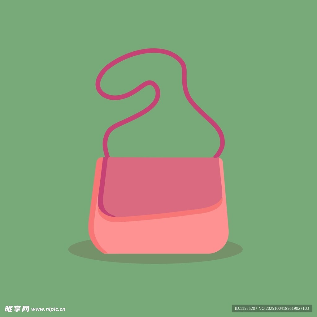 粉色斜挎包插画