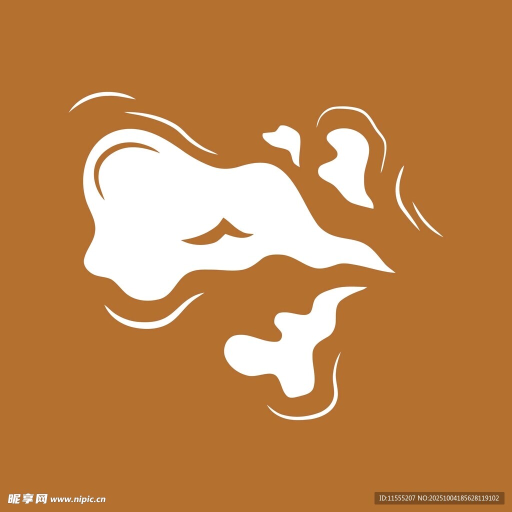 抽象水墨风格白色图案