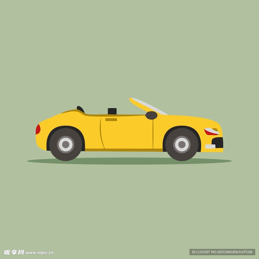 黄色敞篷车插画