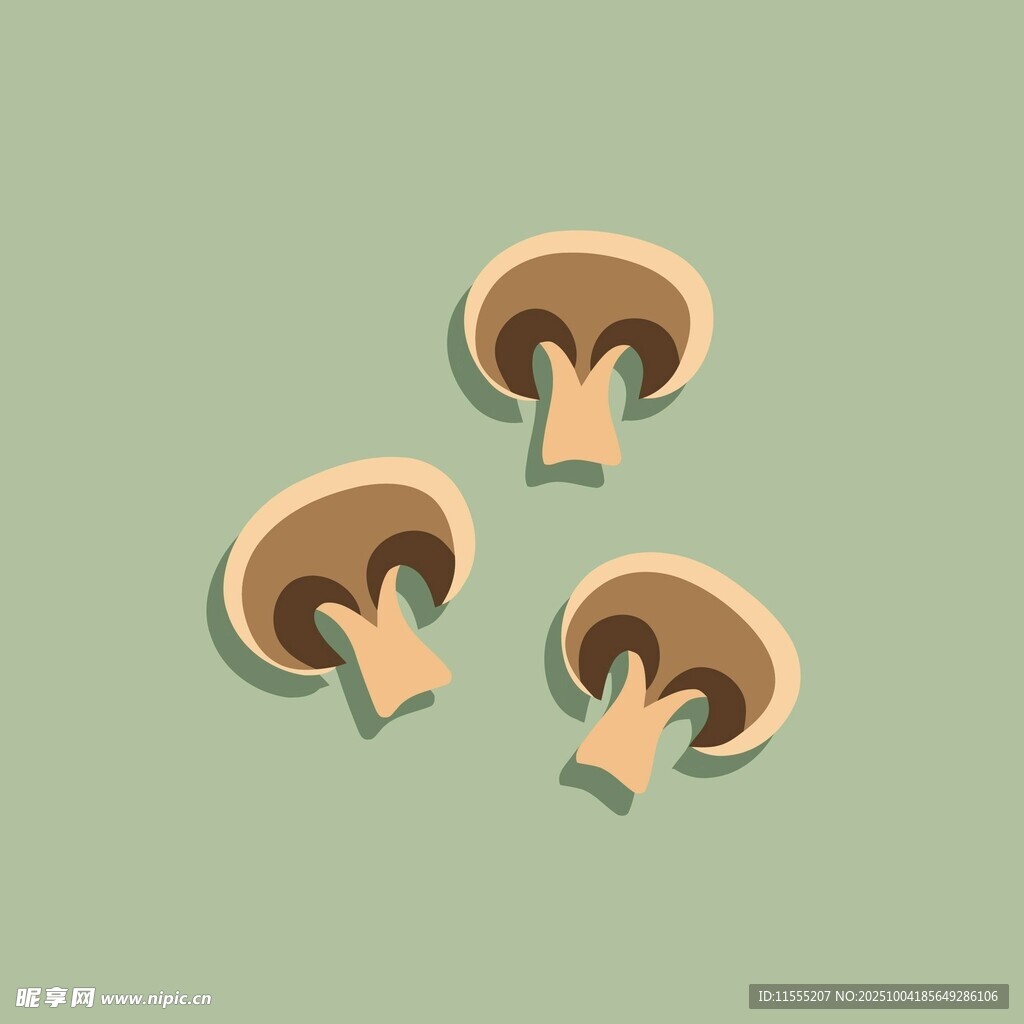 三个卡通蘑菇插画