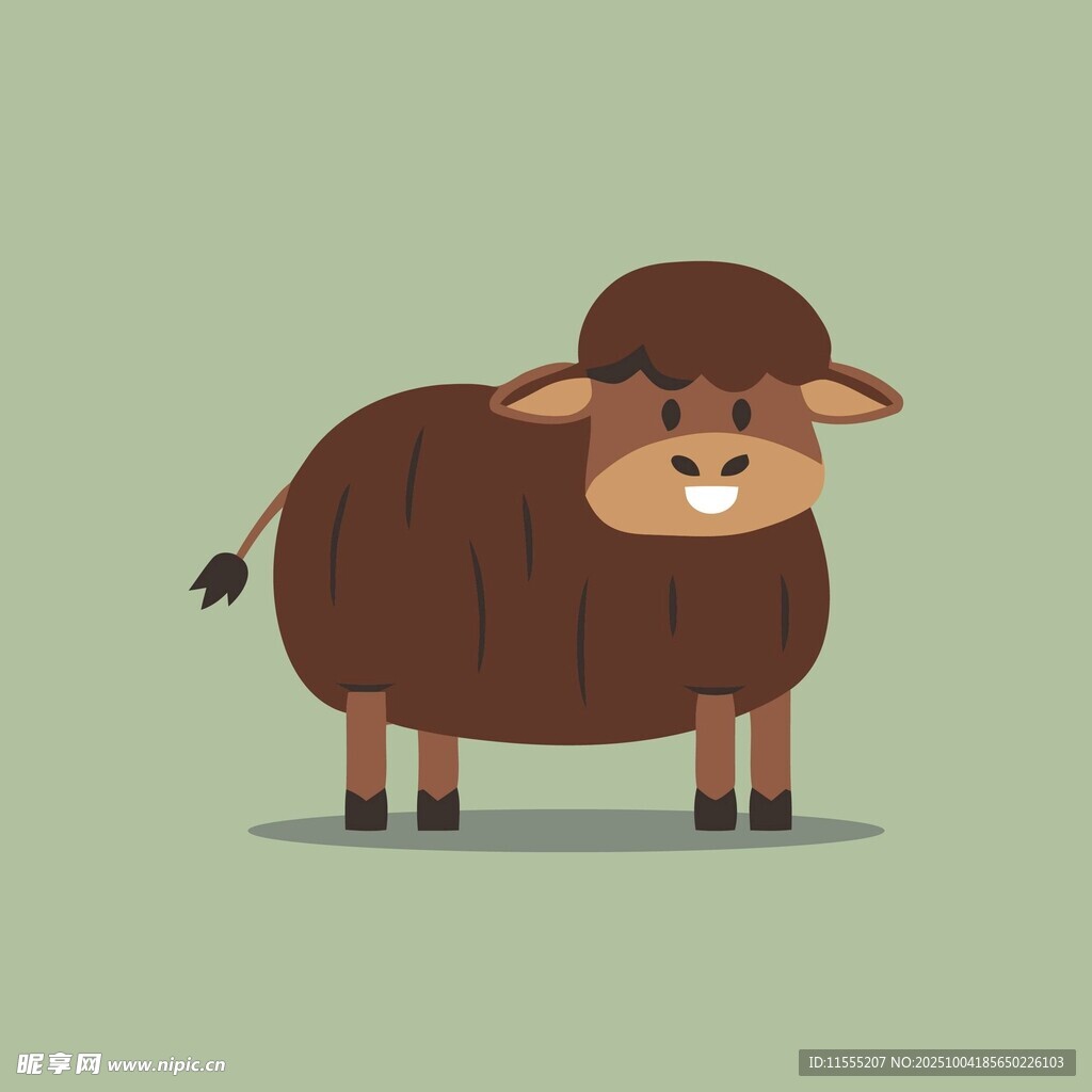可爱棕色绵羊卡通形象