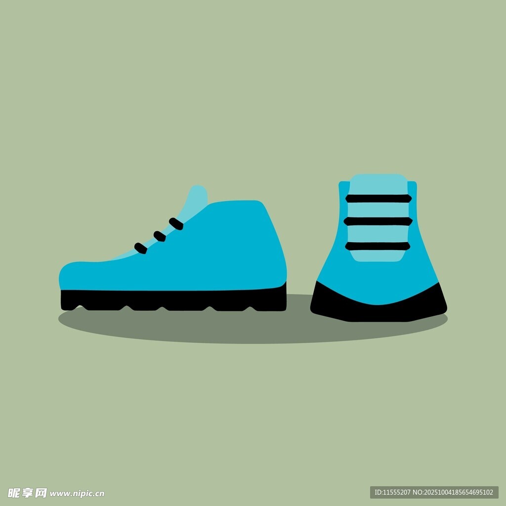 蓝色时尚短靴设计图