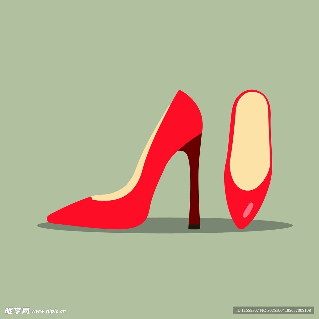 红色高跟鞋插画