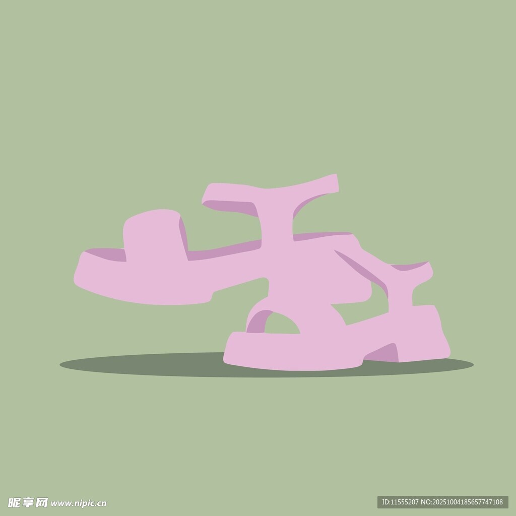 粉色时尚凉鞋插画
