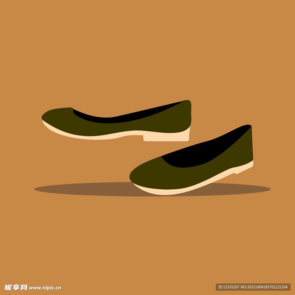 简约风格绿色平底女鞋