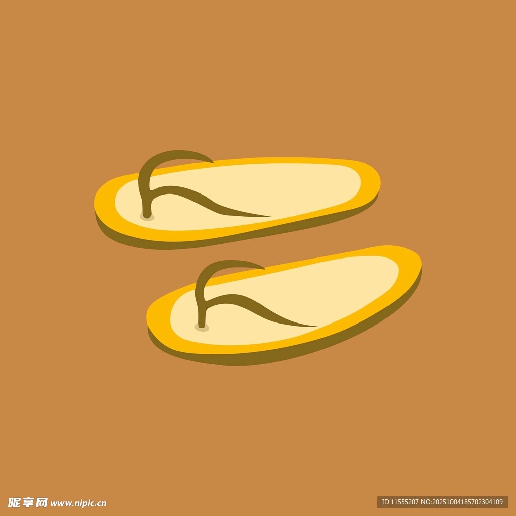 黄色简约风格人字拖