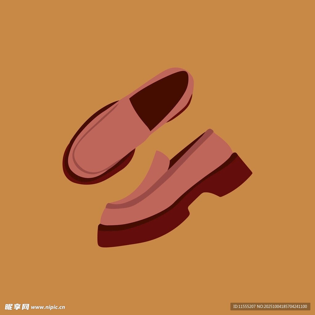 粉色厚底鞋插画展示