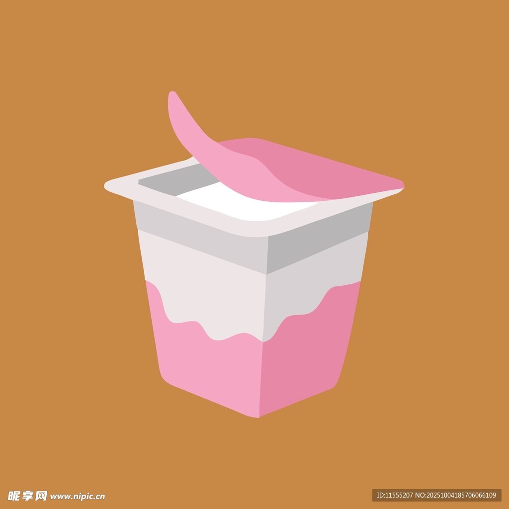 粉色酸奶杯插画