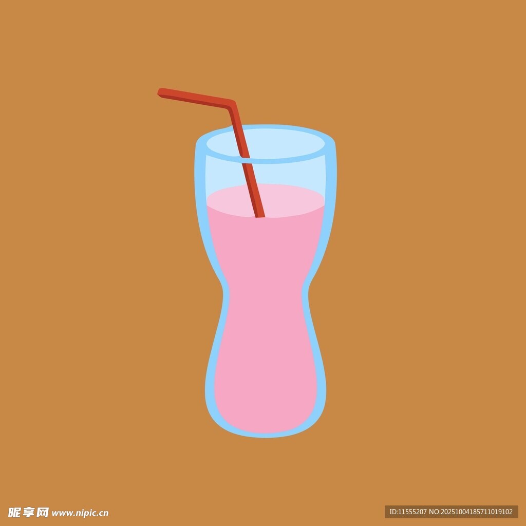 粉色饮料插画