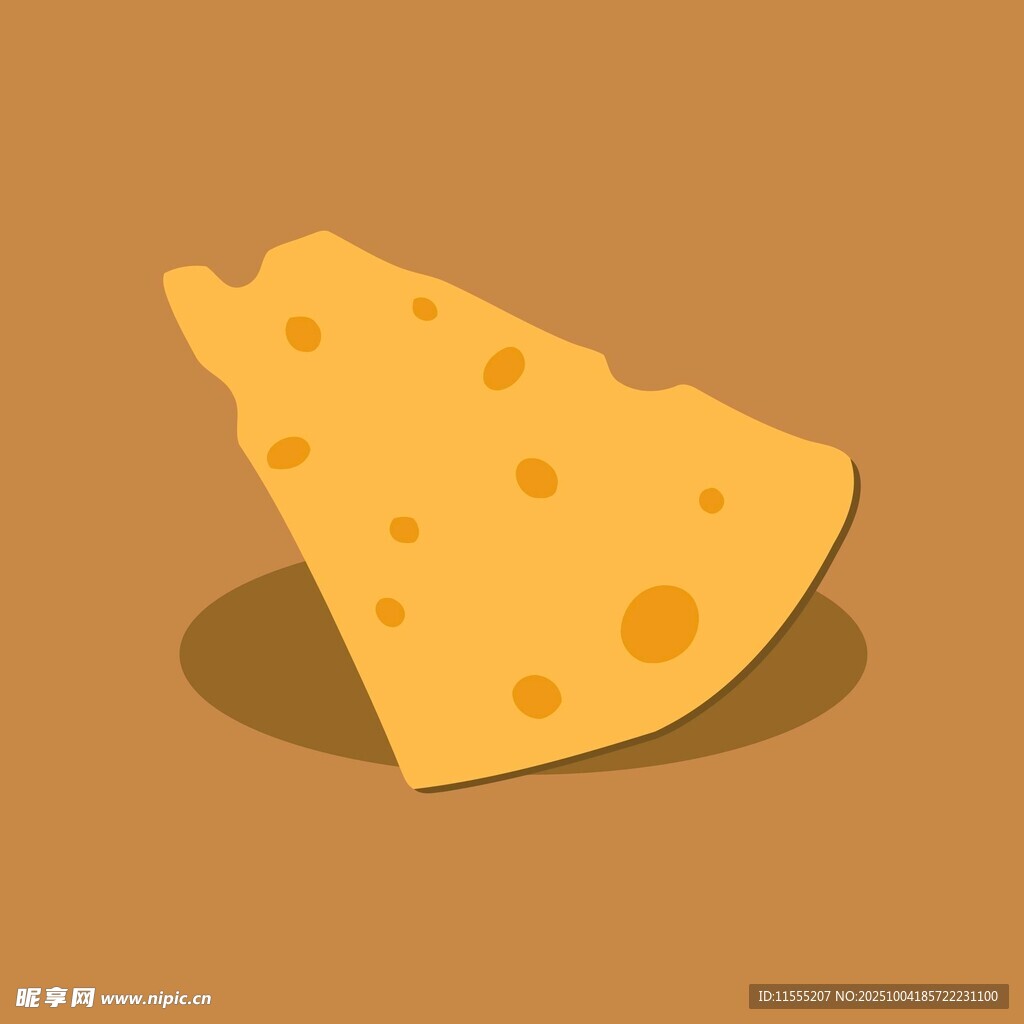 卡通风格的一块奶酪