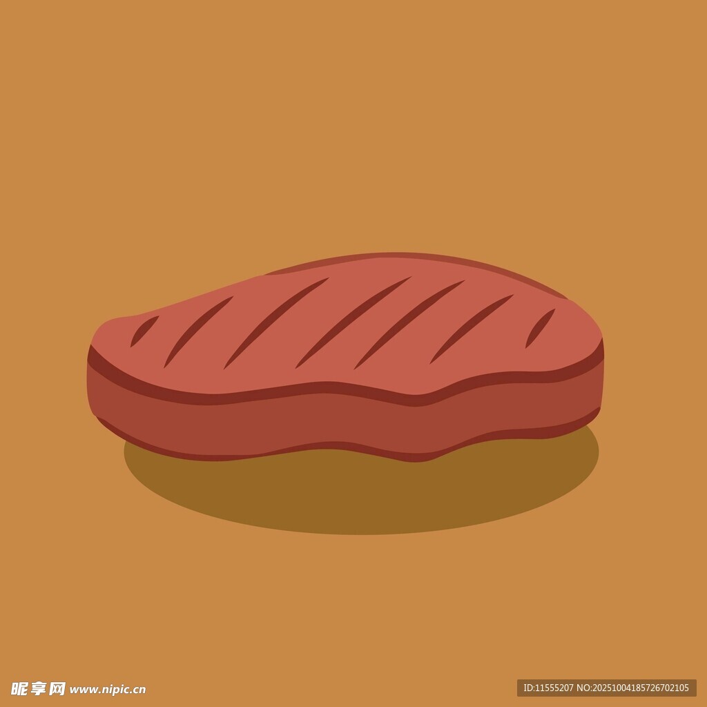 卡通风格烤牛排