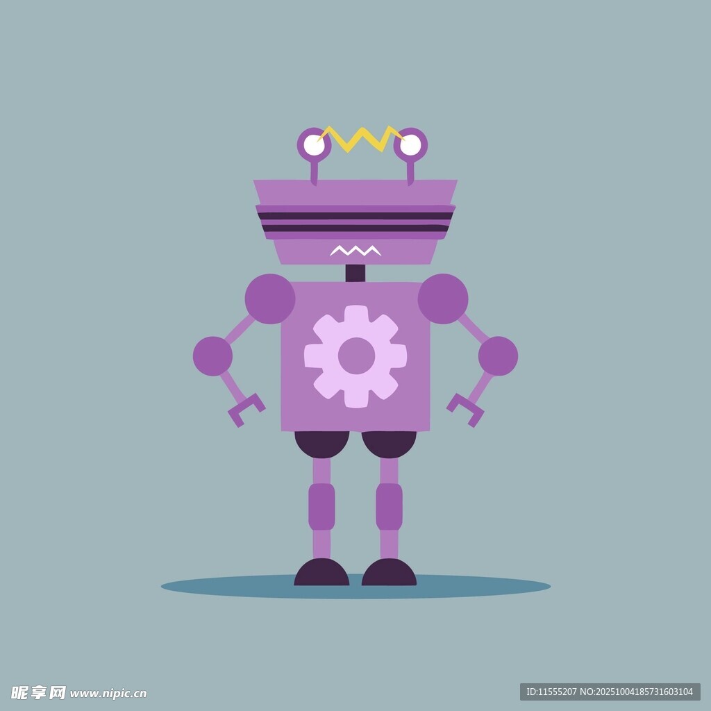 紫色机器人科技感十足