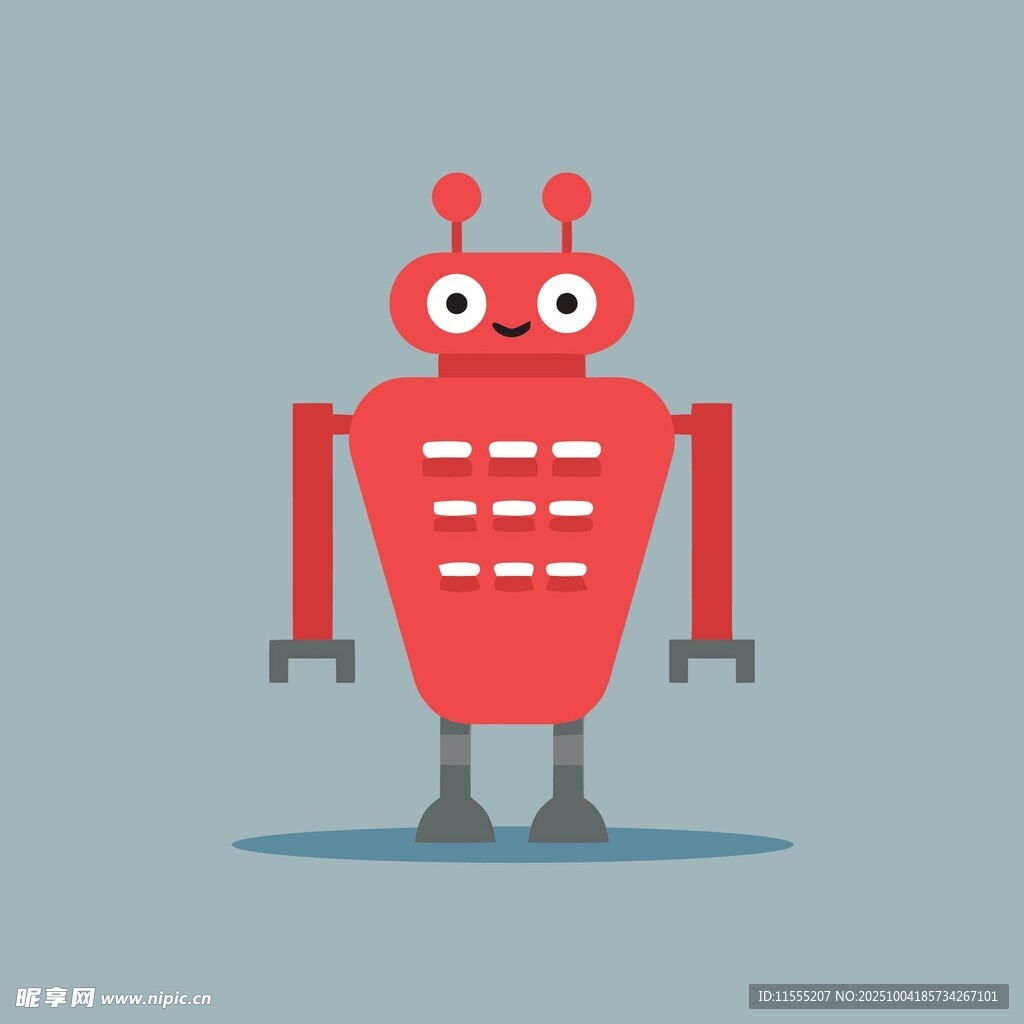 红色卡通机器人形象