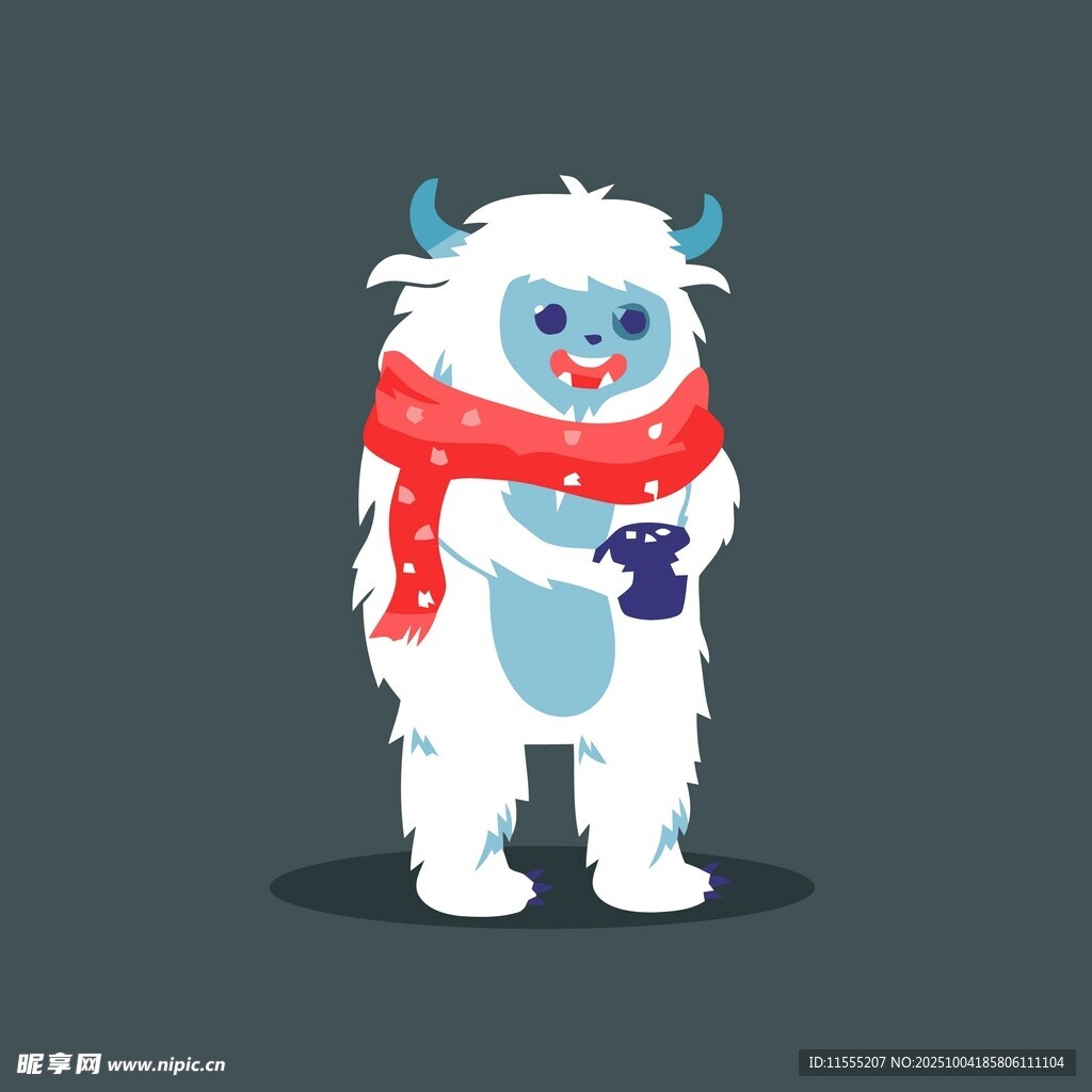 可爱雪人形象手持紫色物件