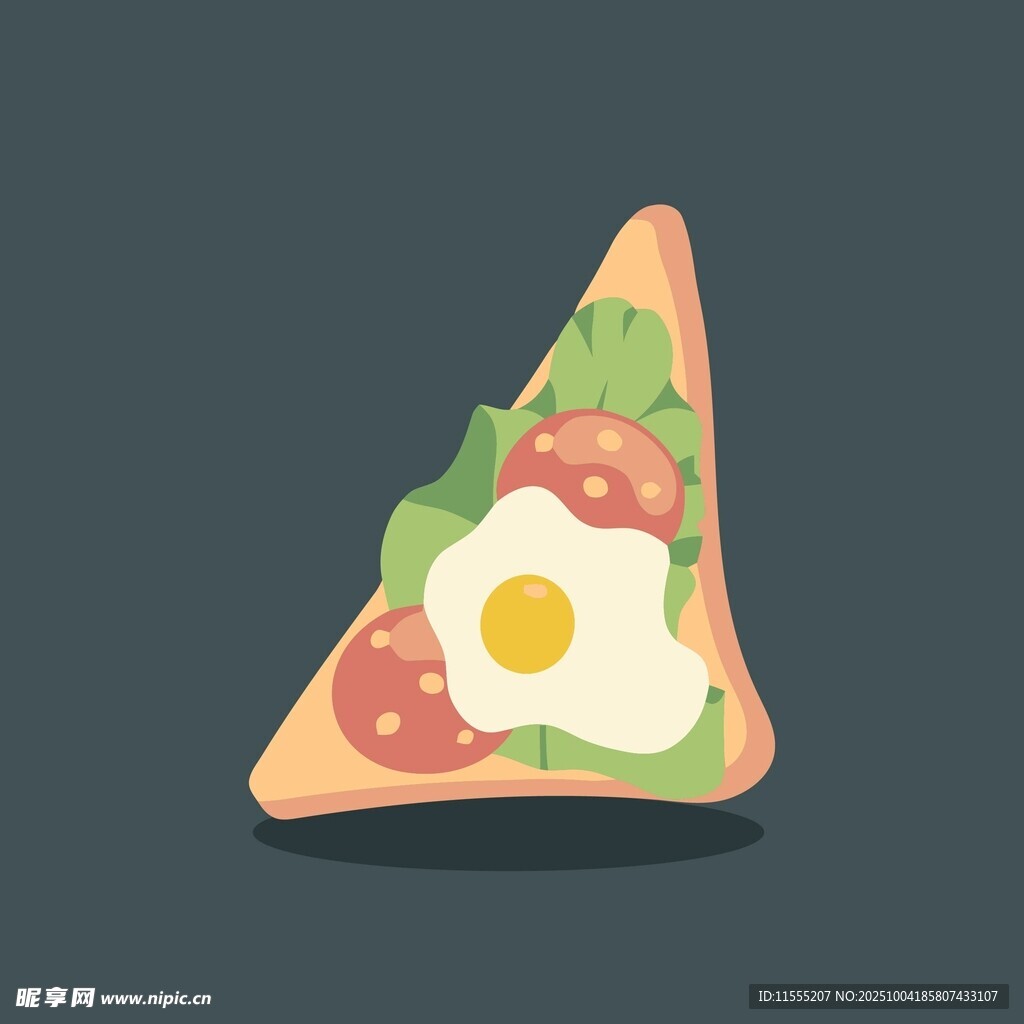 美味三角三明治插画