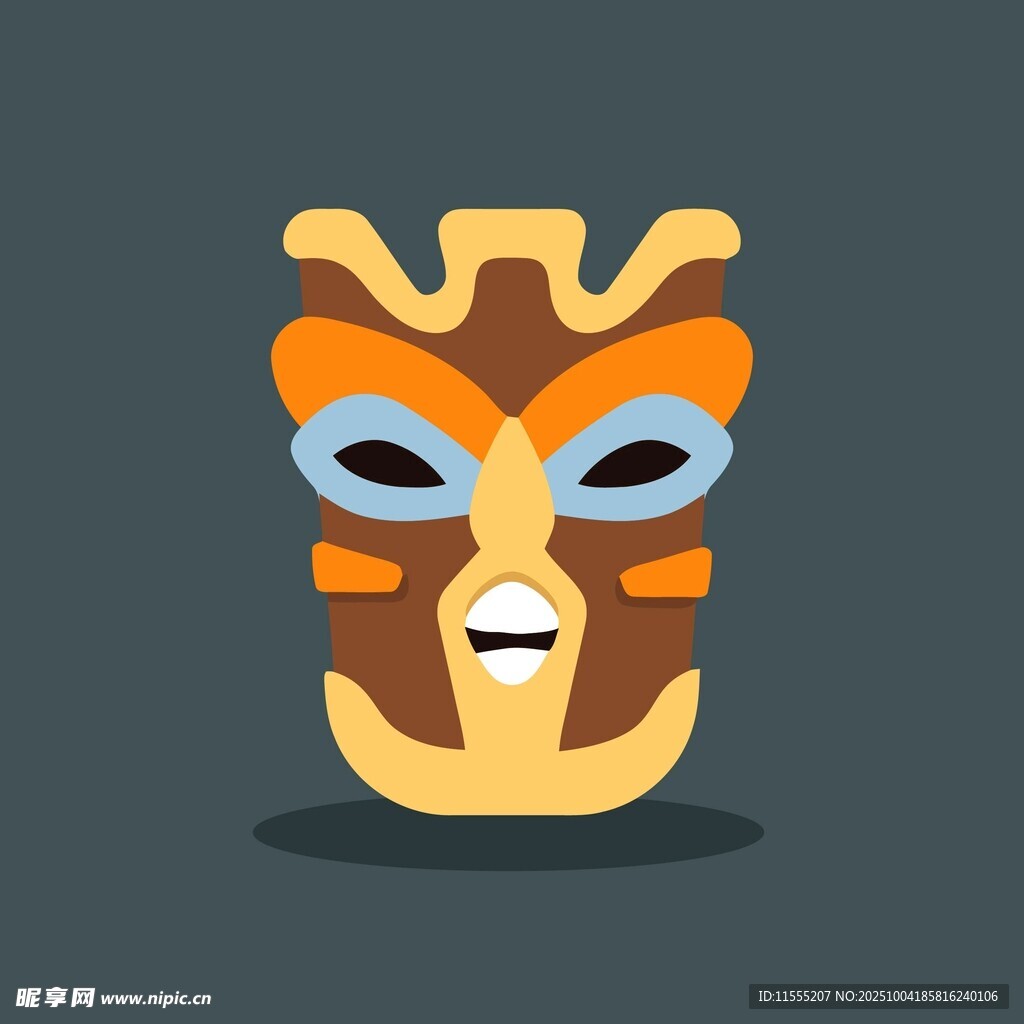 卡通风格的神秘面具形象