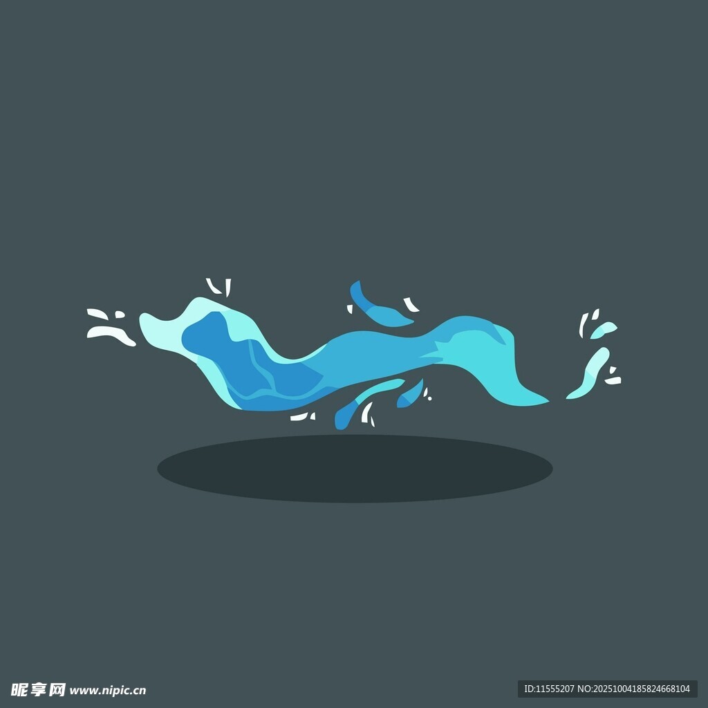 蓝色动感水花图案