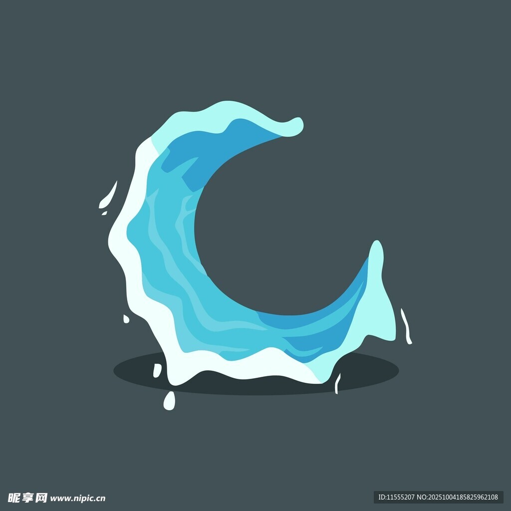 蓝色波浪形状图标