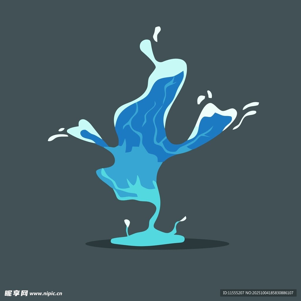 蓝色水花动态插画