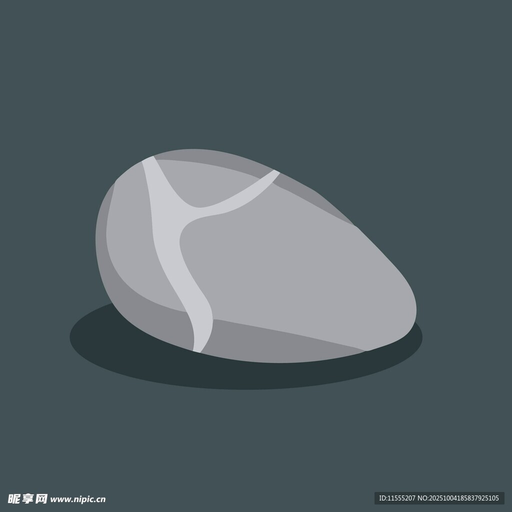 灰色椭圆石头插画