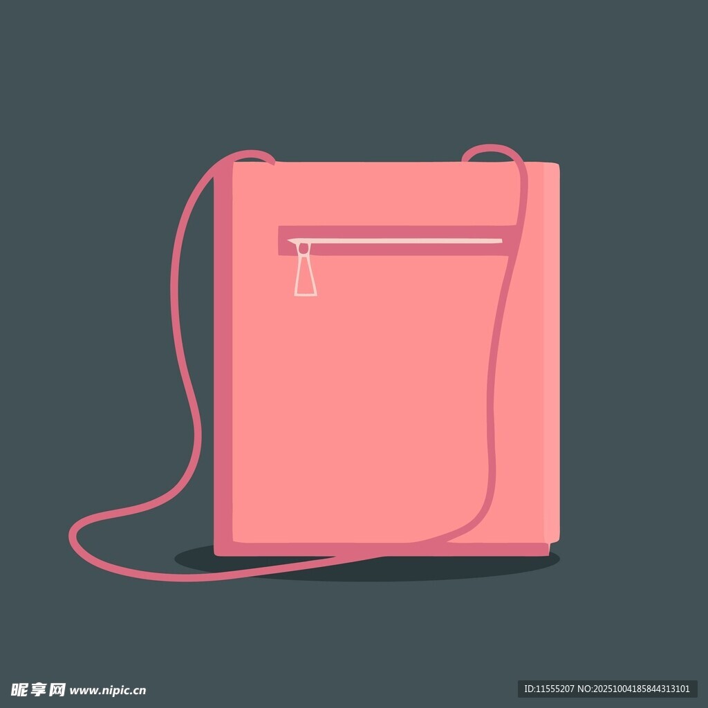 粉色简约斜挎包设计图