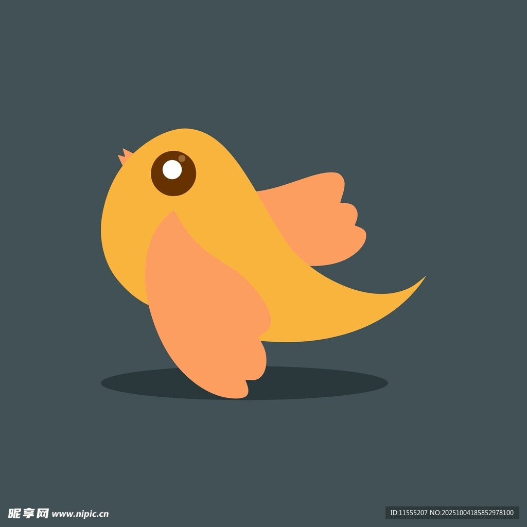 可爱小黄鸟插画