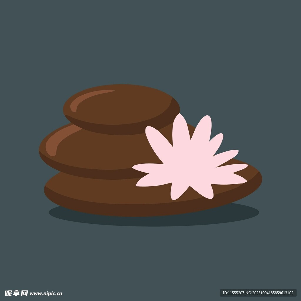 禅意莲花与石堆