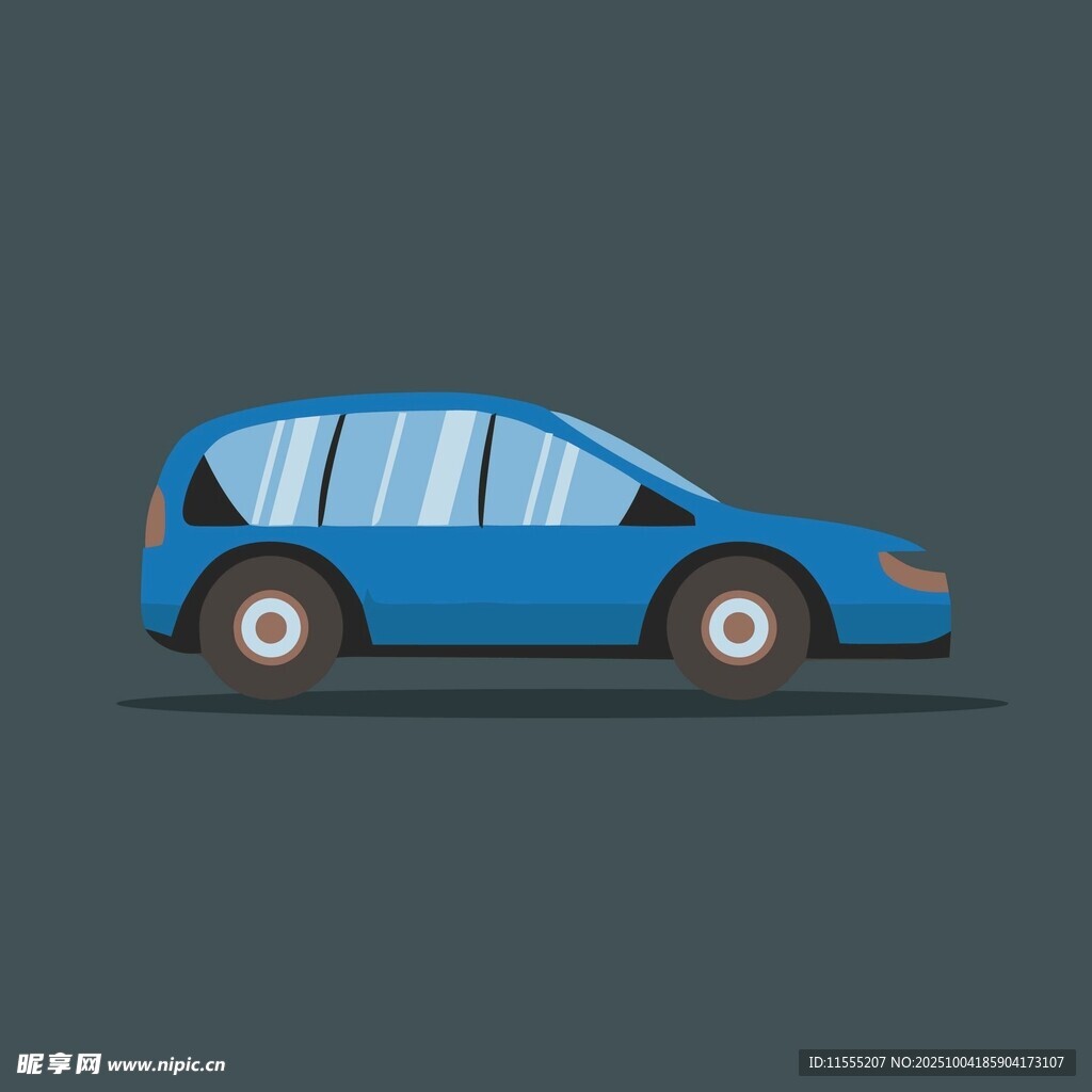 蓝色简约风格家用轿车