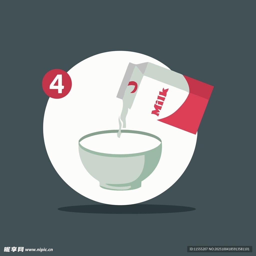 往碗中倒袋装调料画面