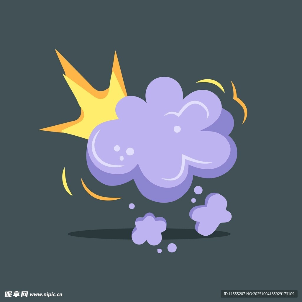 紫色云朵爆炸特效图